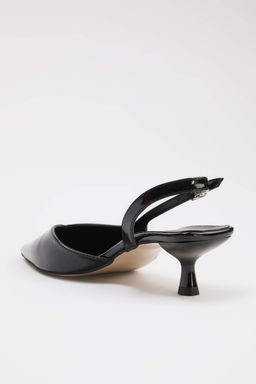 Siyah Rugan 4,5 cm Kad?n Klasik Topuklu Ayakkab? TAKSS26TO00042