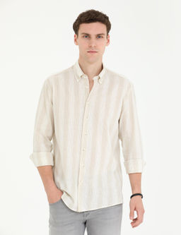 Bej Regular Fit Uzun Kollu G_mlek