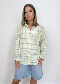 K12877 Рубашка OVER SIZE ЗЕЛЕНЫЙ