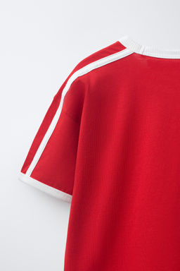 CAMISETA JOGGING TEXTO / Rojo - Zara фото 4