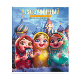 Тетрадь предметная арт. 69846/ 16 СЕЛФИ ДЛЯ СОЧИНЕНИЙ /48 л., А5+, вн.блок - линия, белый офсет, м