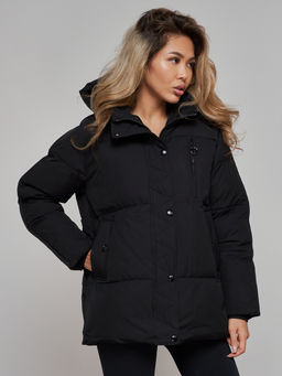 Зимняя женская куртка модная с капюшоном черного цвета 52308Ch - Holdluck фото 11