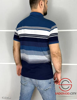 Мужская футболка поло в полоску - Bruno фото 3