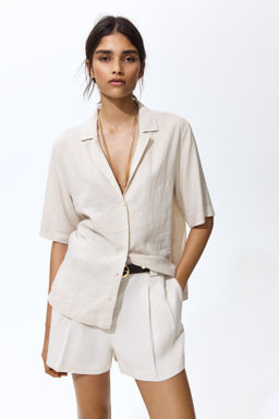 Camisa resort en mezcla de lino - H&m фото 3