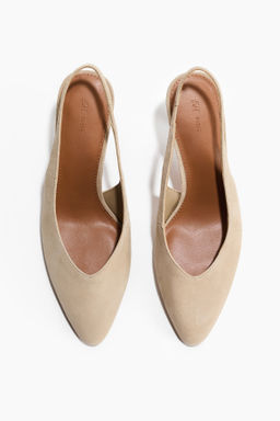 Stiletto-heeled suede slingbacks - H&m фото 3