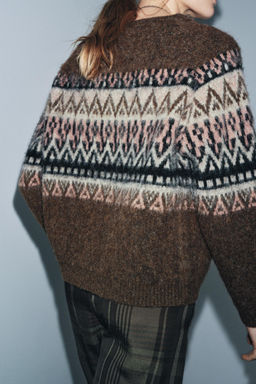 JACQUARD BRUSHED EFFECT KNIT JUMPER - Zara фото 3