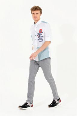 Мужская синяя рубашка с длинным рукавом - U.s. polo assn фото 4