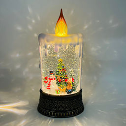 Новогодний декор стекло - Ночник-свеча 25 см (арт. WDL-23016A/B/D) в ассортименте