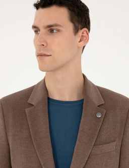 A__k Kahverengi Slim Fit Ceket