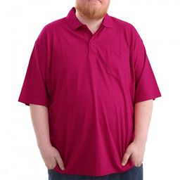 Рубашка-поло большого размера "Asia mix" (пике, бордовый)