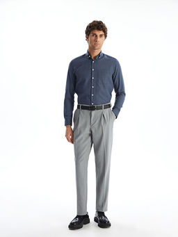 Regular Fit Uzun Kollu Ekose Gabardin Erkek G?mlek