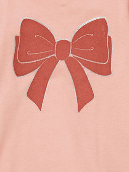 Bisiklet Yaka Uzun Kollu Bask?l? K?z ?ocuk Ti??rt