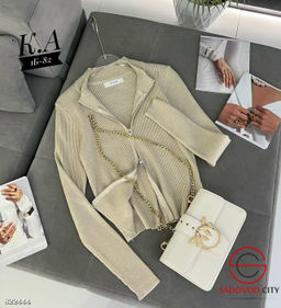 Кардиган на молнии из трикотажа