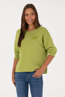 Kad_n F_st_k Ye_ili Basic Sweatshirt Sepette S_rpriz _ndirim