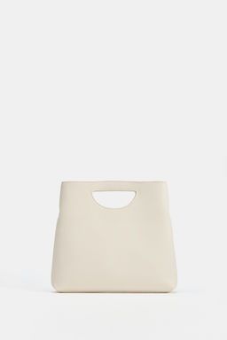 BOLSO DE MANO PIEL / blanco