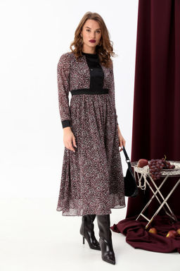 Платье NIKVA н941-1 винная абстракция  фото 2