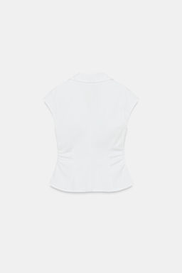 TOP POPEL?N TACHAS / Blanco - Zara фото 5