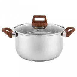 Кастрюля из нержавеющей стали "Donna" 1,9л, д15,3см, h8,5см, s0,4мм, дно s1,3мм, стеклянная крышка, трехслойное дно, цветная коробка, "Appetite" (Китай)