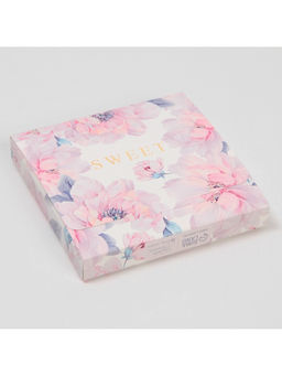 Цена за 5 шт. Коробка для шоколада, кондитерская упаковка, «Цветы», с окном, 10.2×1.4×10.2 см