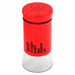 Банка для специй (перечница/солонка) стеклянная В юбке 150мл д5,5см h11,1см, диаметр горла - 3,4см, в цветной металлической оплетке, винтовая комбинированная крышка мет/окраш-пластик, цвета в ассортименте: белый, красный, черный, розовый, синий (Ки - Домашняя мода фото 5