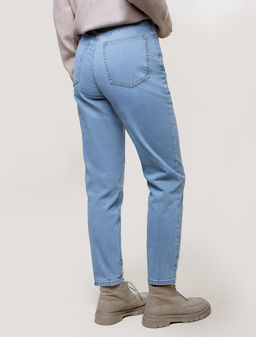 Джинсы мом фит из мягкой эластичной джинсы 12OZ - Vilatte фото 3