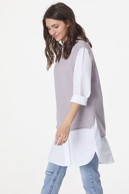 Жилет вязаный прямой с разрезам по бокам - Fly фото 13