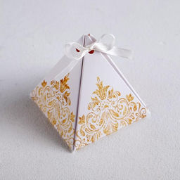 Цена за 5 шт. Коробка бонбоньерка, упаковка подарочная, «Роскошь золота», 7 х 7 х 7.5 см