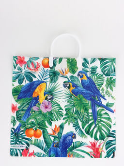 Цена за 5 шт. Пакет "Попугай, полиэтиленовый, пластиковая ручка 37х35 см 90 мкм