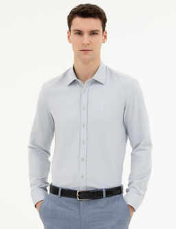 Gri Slim Fit Uzun Kollu G_mlek