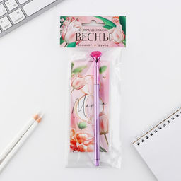 Подарочный набор, блокнот 32 листов A7 и ручка пластик 8 марта: С праздником весны - Artfox фото 6