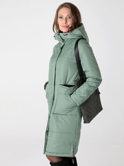 24309 Пальто дем. зеленый - Dizzyway фото 3