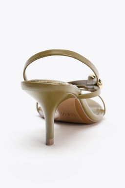 HEELED SANDALS WITH STRAPS AND METAL DETAIL - Zara фото 10