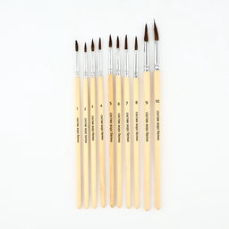 Кисть для рисования, набор белка круглые, 10 шт. № 1,2,3,4,5,6,7,8,9,10 «Ван Гог»