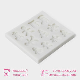 Молд для заливки Доляна Новый год, 8.7?8.3?0.7 см, силикон, серый  фото 2