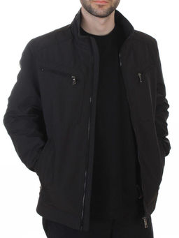 D-3019 BLACK Ветровка мужская (60% хлопок, 40% нейлон)