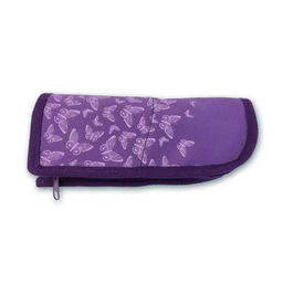 Пенал школьный арт.46595/30 БАБОЧКИ МАЛИНОВЫЙ (без наполнения, 20х5х4, одно отделение, хлопчатобумаж