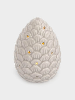 Статуэтка, 11 см, с подсветкой, фарфор P, бежево-молочная, Шишка, Pinecone - Anna lafarg фото 3