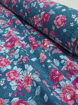 Фланель Элайна цв.морская волна, ш.1.5м, хлопок-92%, вискоза-8%, 180гр/м.кв