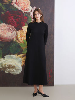 B?y?k Beden F?rf?rl? Dik Yaka Triko Elbise