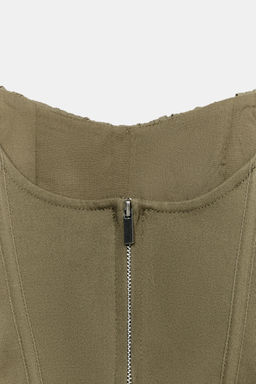TOP CORSETERO VOLANTES / Khaki oscuro - Zara фото 7