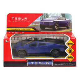 Машина металл Tesla Cybertruck 13,7см, двери, инер, синий