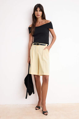 Siyah Carmen Yaka Vucudu Saran Triko Ince Bluz TWOSS26BZ00322