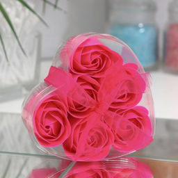 Цена за 2 шт. Мыльные розочки, фуксия, набор 6 шт.