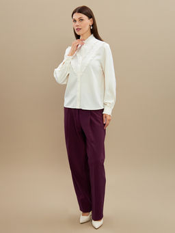 Блузка с рюшами OD-884-5 сливочный