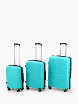 Чемодан на колёсах большой 111 л (L), на молнии, кодовый замок, 4 колеса, голубой