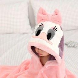 Детское полотенце с капюшоном Уточка -РОЗОВЫЙ 70*140 см.на кнопках - Лен поволжья фото 3