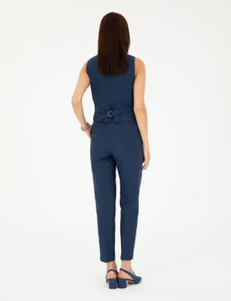 Lacivert Carrot Fit Keten Pantolon - Pierre cardin фото 4