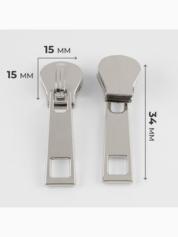 Бегунок галантерейный для молнии «Трактор», №8, 10 шт., цвет никель