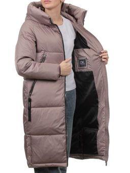 868 BEIGE Пальто зимнее женское (170 гр. холлофайбер) - Fashion фото 7