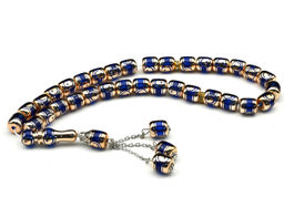 Четки бочонок 11*12мм цв.синий, 33 бусины, 41см